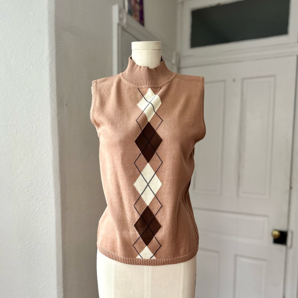 NWT Crystal-Kobe argyle knit vest Small